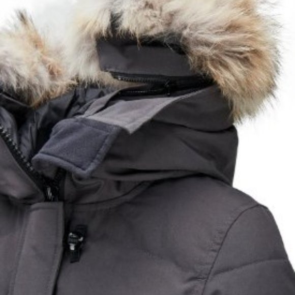 NEW:Canada Goose Lorette Hooded Down Parka W/Genuine Coyote Fur Trim, Black, XXS - Picture 8 of 10